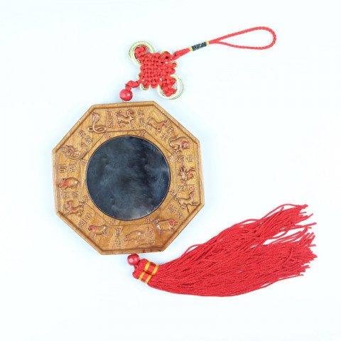 Gương Thập Nhị Địa Chi Gỗ Đào